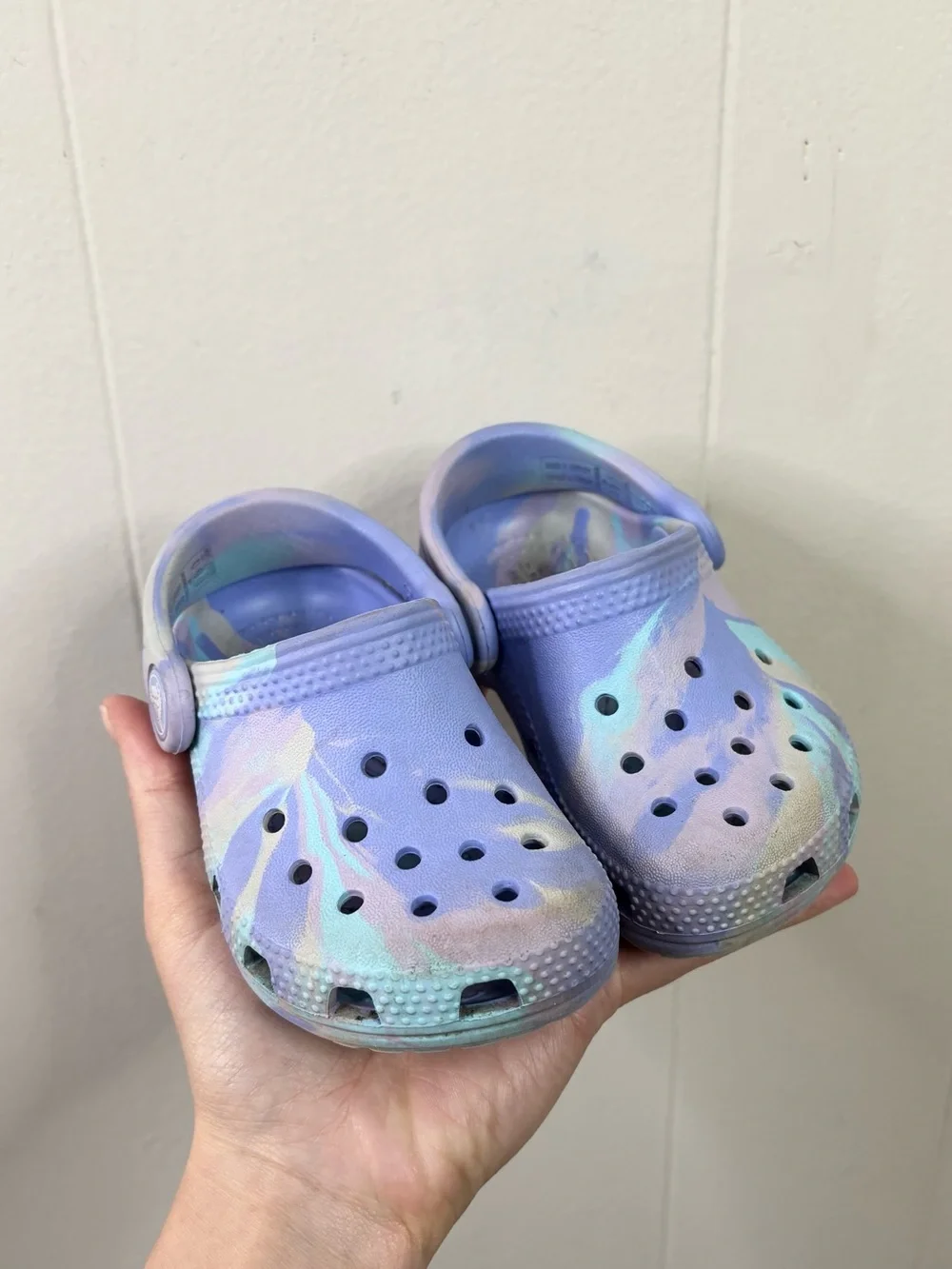 Crocs Classic Marbled Clogs Moon Jelly Multi colorway pastel marble tie dye sz 6